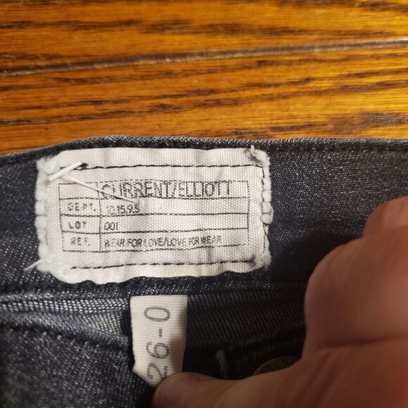Current/Elliott the  stiletto reckless black  jeans sz 26 - Picture 5 of 5